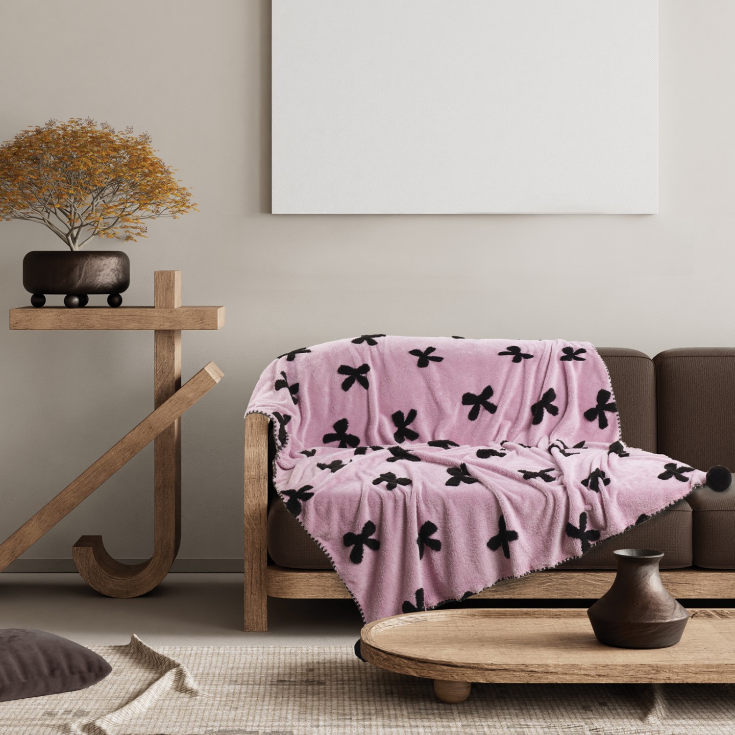 DAS HOME ΚΟΥΒΕΡΤΑ ΚΑΝΑΠΕ JACQUARD FLEECE 1381 LILAC