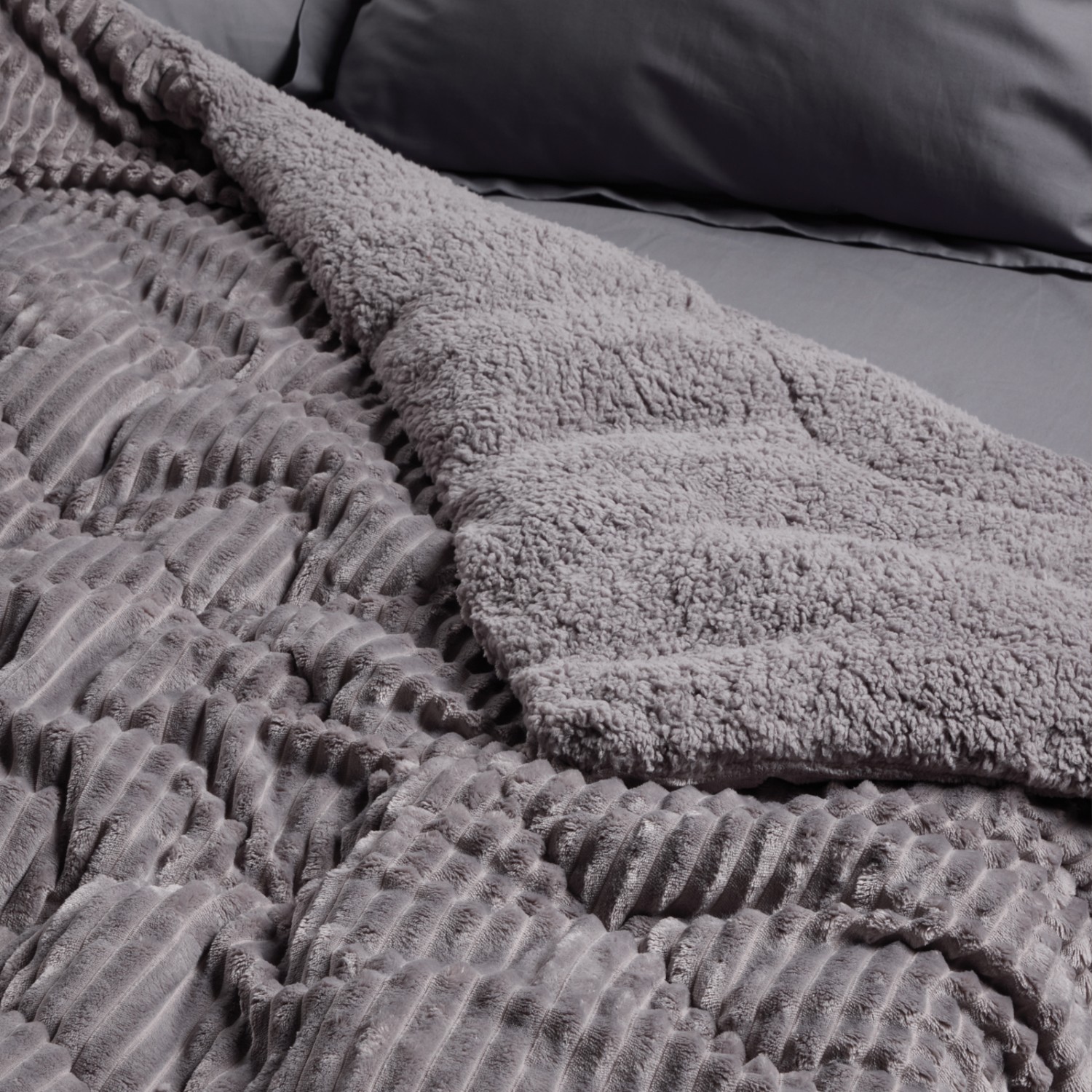 DAS HOME ΚΟΥΒΕΡΤΟΠΑΠΛΩΜΑ SHERPA ΥΠΕΡΔΙΠΛΟ 1365 GREY