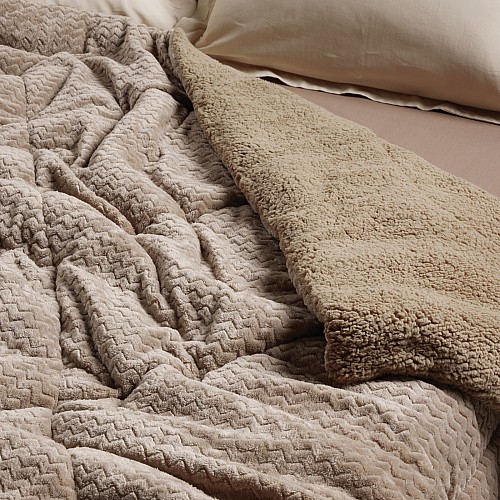 DAS HOME ΚΟΥΒΕΡΤΟΠΑΠΛΩΜΑ SHERPA ΥΠΕΡΔΙΠΛΟ 1367 TAUPE