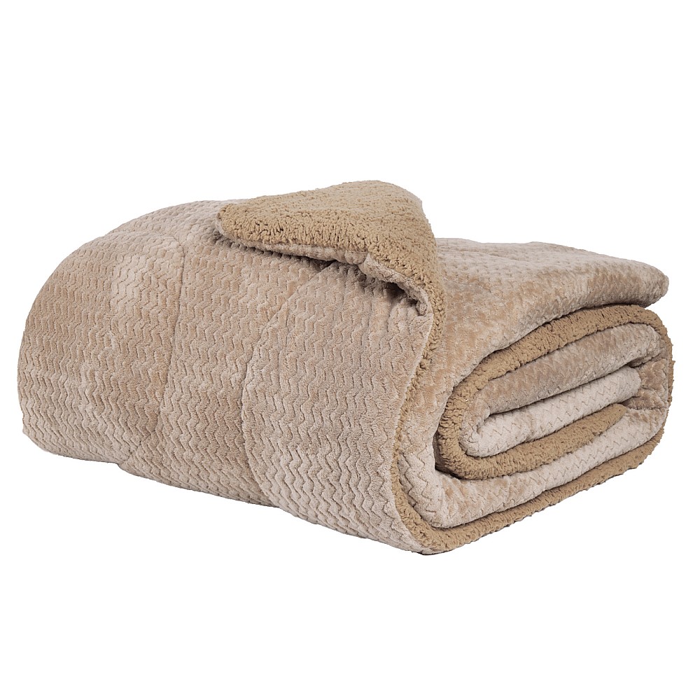 DAS HOME ΚΟΥΒΕΡΤΟΠΑΠΛΩΜΑ SHERPA ΥΠΕΡΔΙΠΛΟ 1367 TAUPE