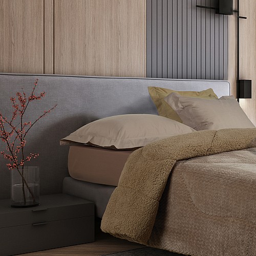 DAS HOME ΚΟΥΒΕΡΤΟΠΑΠΛΩΜΑ SHERPA ΥΠΕΡΔΙΠΛΟ 1367 TAUPE