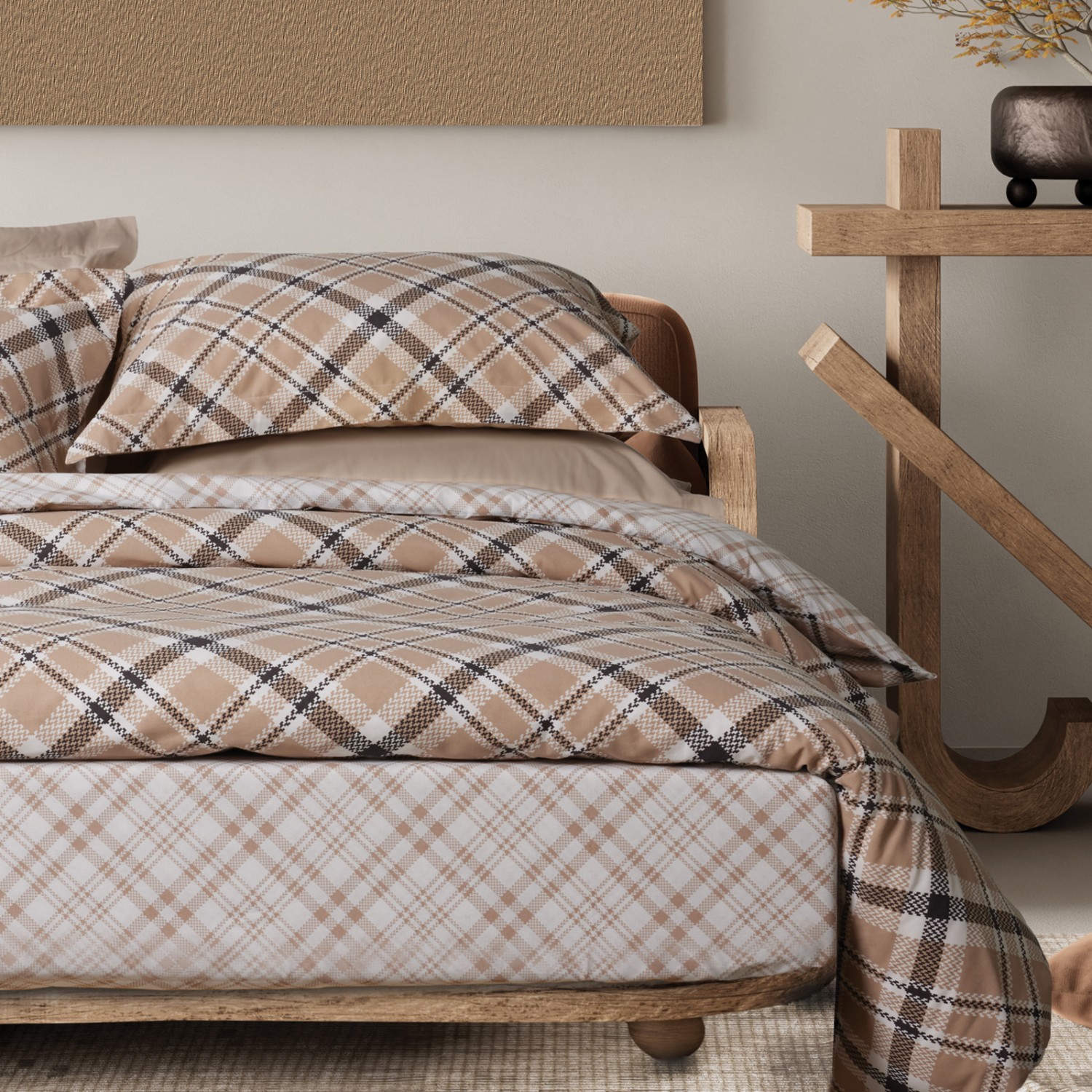 DAS HOME ΣΕΤ ΣΕΝΤΟΝΙΑ ΥΠΕΡΔΙΠΛΑ ΜΕ ΛΑΣΤΙΧΟ CASUAL 5435 BEIGE, BLACK