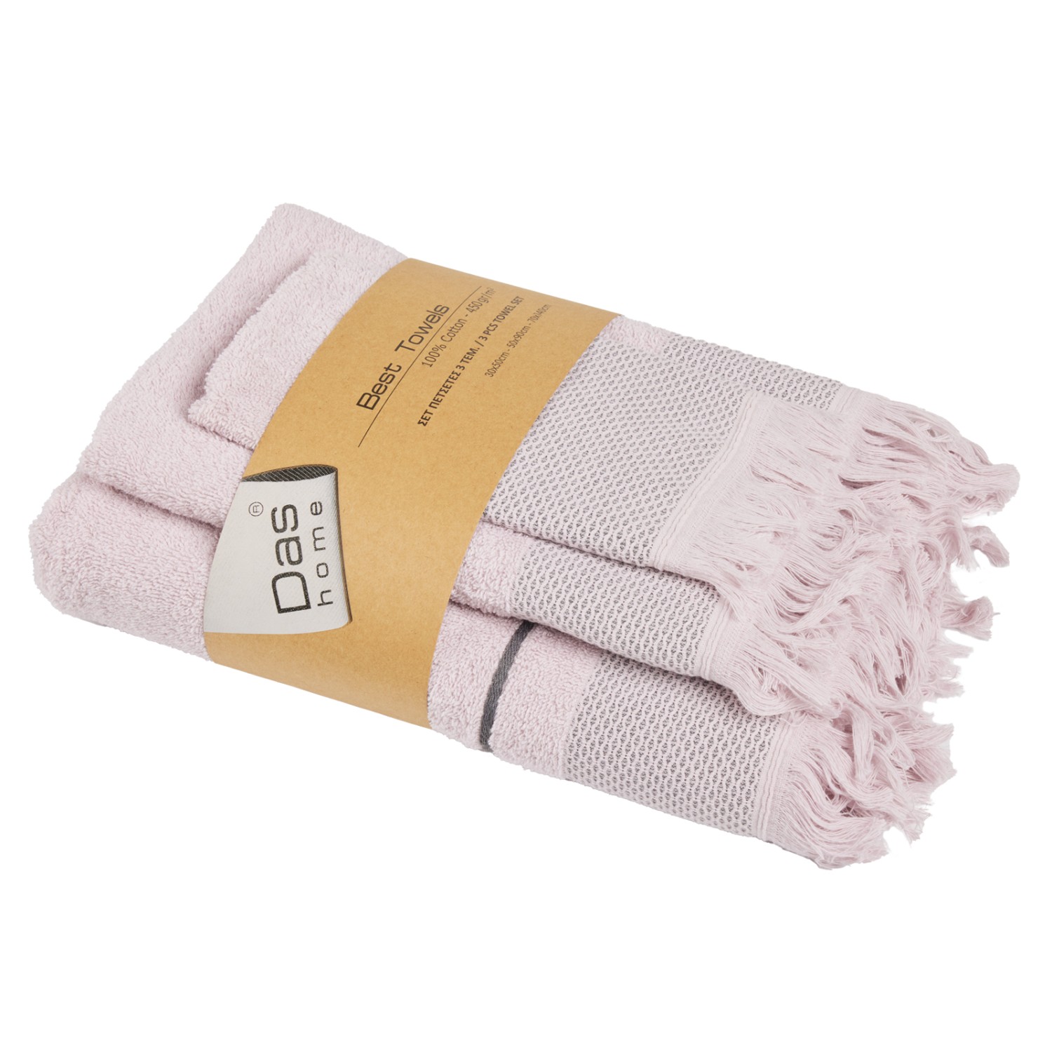 DAS HOME ΣΕΤ ΠΕΤΣΕΤΕΣ 3ΤΕΜΑΧΙΩΝ BEST 0838 LILAC