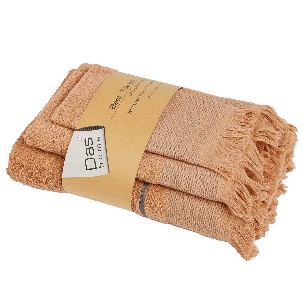 DAS HOME ΣΕΤ ΠΕΤΣΕΤΕΣ 3ΤΕΜΑΧΙΩΝ BEST 0843 TERACOTTA