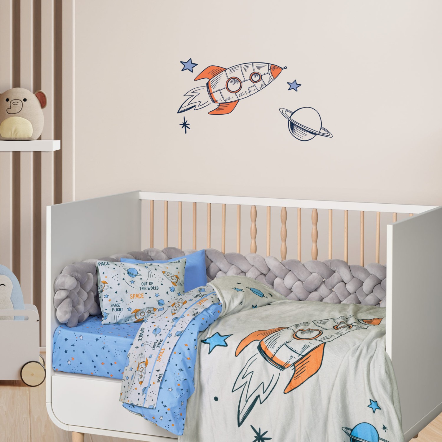 DAS BABY ΚΟΥΒΕΡΤΑ FLEECE ΚΟΥΝΙΑΣ FUN 4912 BLUE, GREY, ORANGE