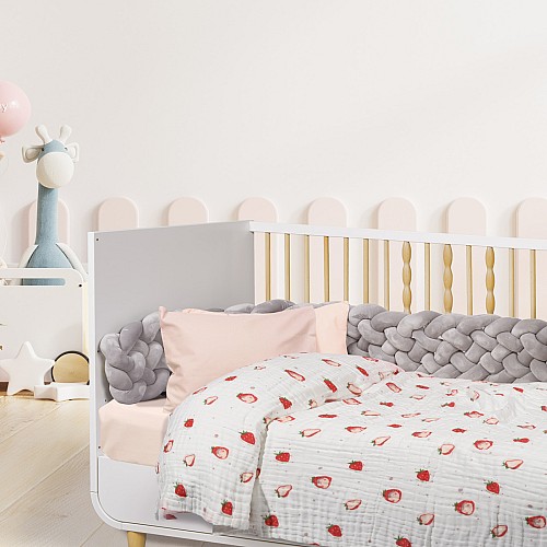 DAS BABY ΚΟΥΒΕΡΤΑ-ΜΟΥΣΕΛΙΝΑ ΚΟΥΝΙΑΣ RELAX 6621 ΚΟΚΚΙΝΟ, ΛΕΥΚΟ