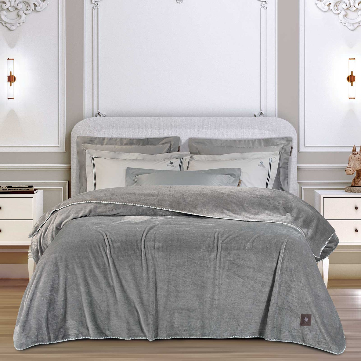 GREENWICH POLO CLUB ΚΟΥΒΕΡΤΑ FLEECE 220X240 ESSENTIAL 4439 GREY