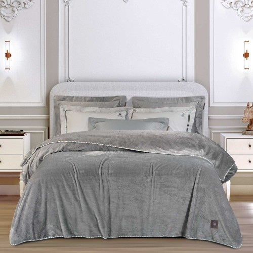 GREENWICH POLO CLUB ΚΟΥΒΕΡΤΑ FLEECE 220X240 ESSENTIAL 4439 GREY