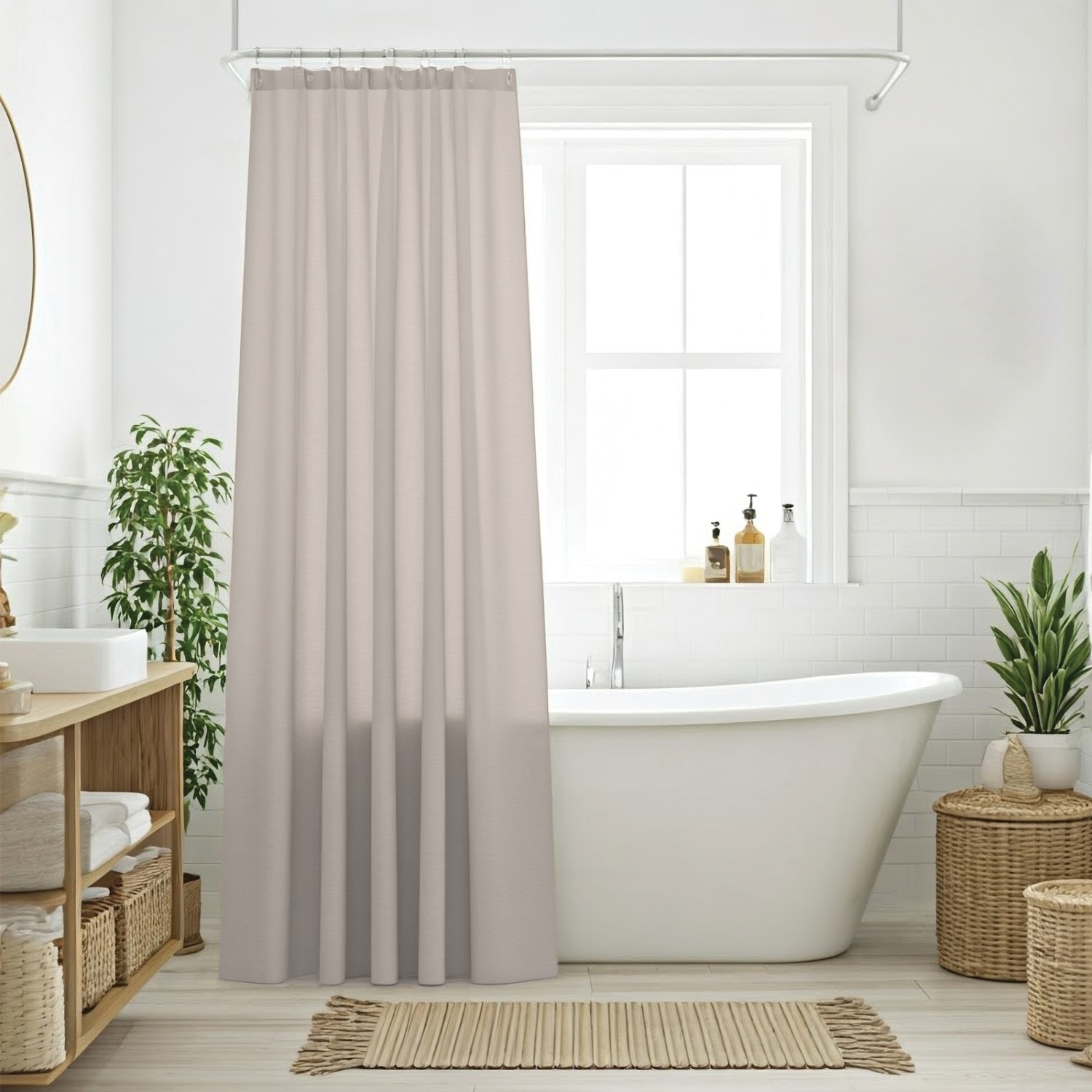DAS HOME ΚΟΥΡΤΙΝΑ ΜΠΑΝΙΟΥ 240X180 0808 TAUPE
