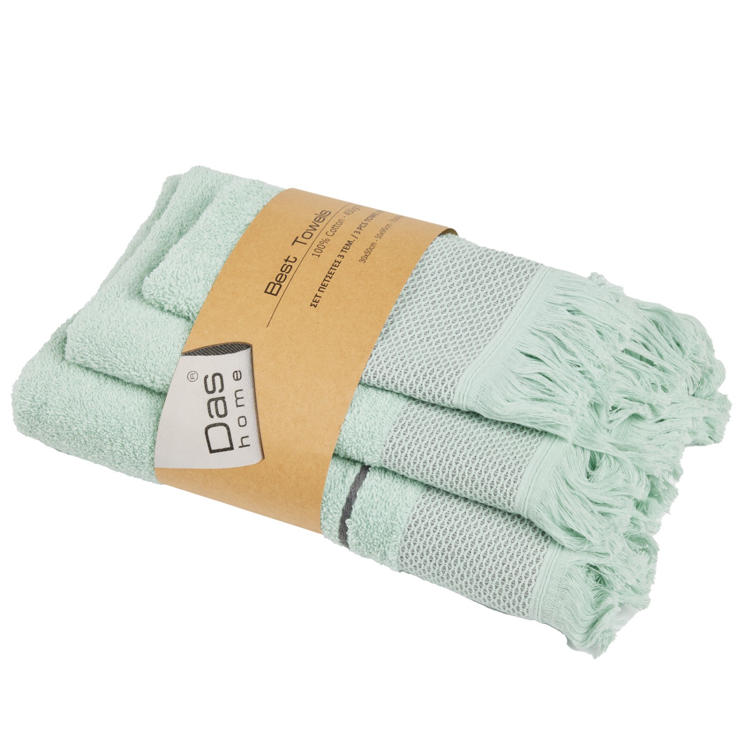 DAS HOME ΣΕΤ ΠΕΤΣΕΤΕΣ 3ΤΕΜΑΧΙΩΝ BEST 0839 MINT