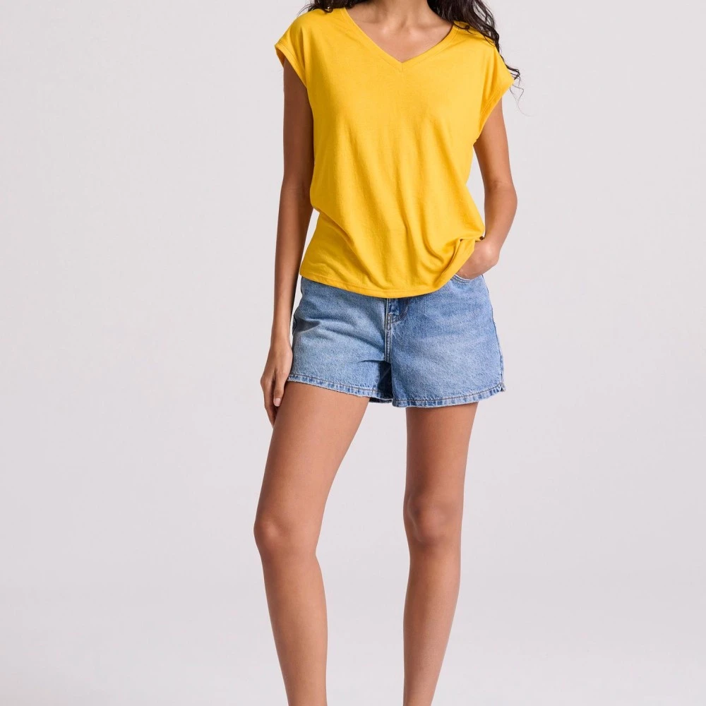 FUNKY BUDDHA Γυναικείο Μονόχρωμο T-Shirt FBL009-107-04