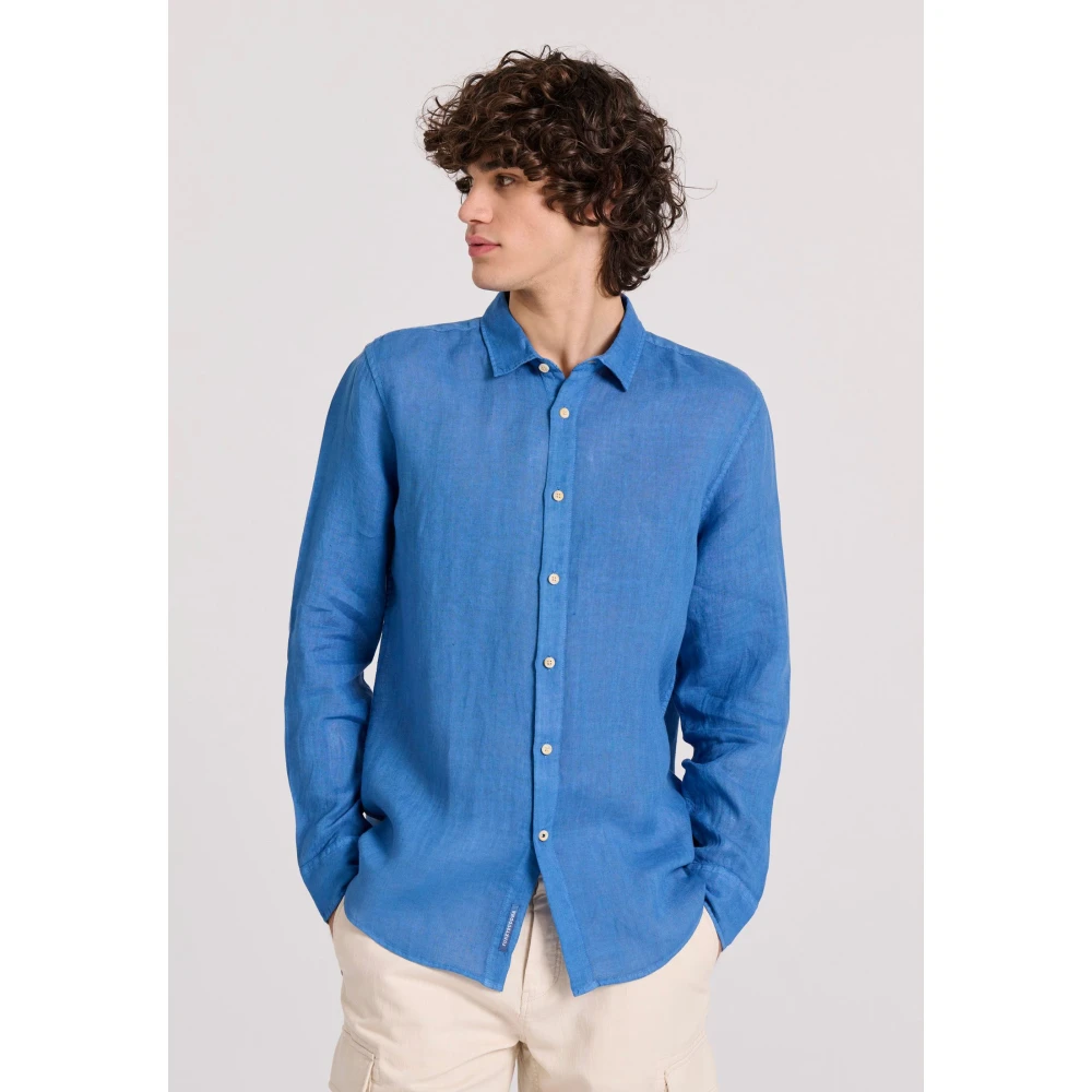 FUNKY BUDDHA Ανδρικό Garment Dyed Λινό Πουκάμισο FBM009-001-05