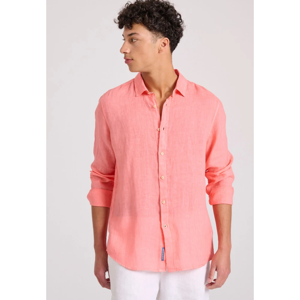 FUNKY BUDDHA Ανδρικό Garment Dyed Λινό Πουκάμισο FBM009-001-05