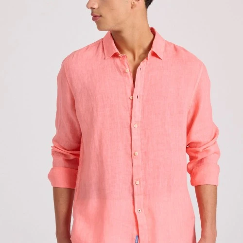 FUNKY BUDDHA Ανδρικό Garment Dyed Λινό Πουκάμισο FBM009-001-05