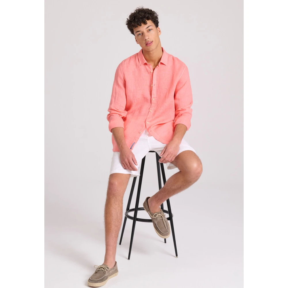 FUNKY BUDDHA Ανδρικό Garment Dyed Λινό Πουκάμισο FBM009-001-05