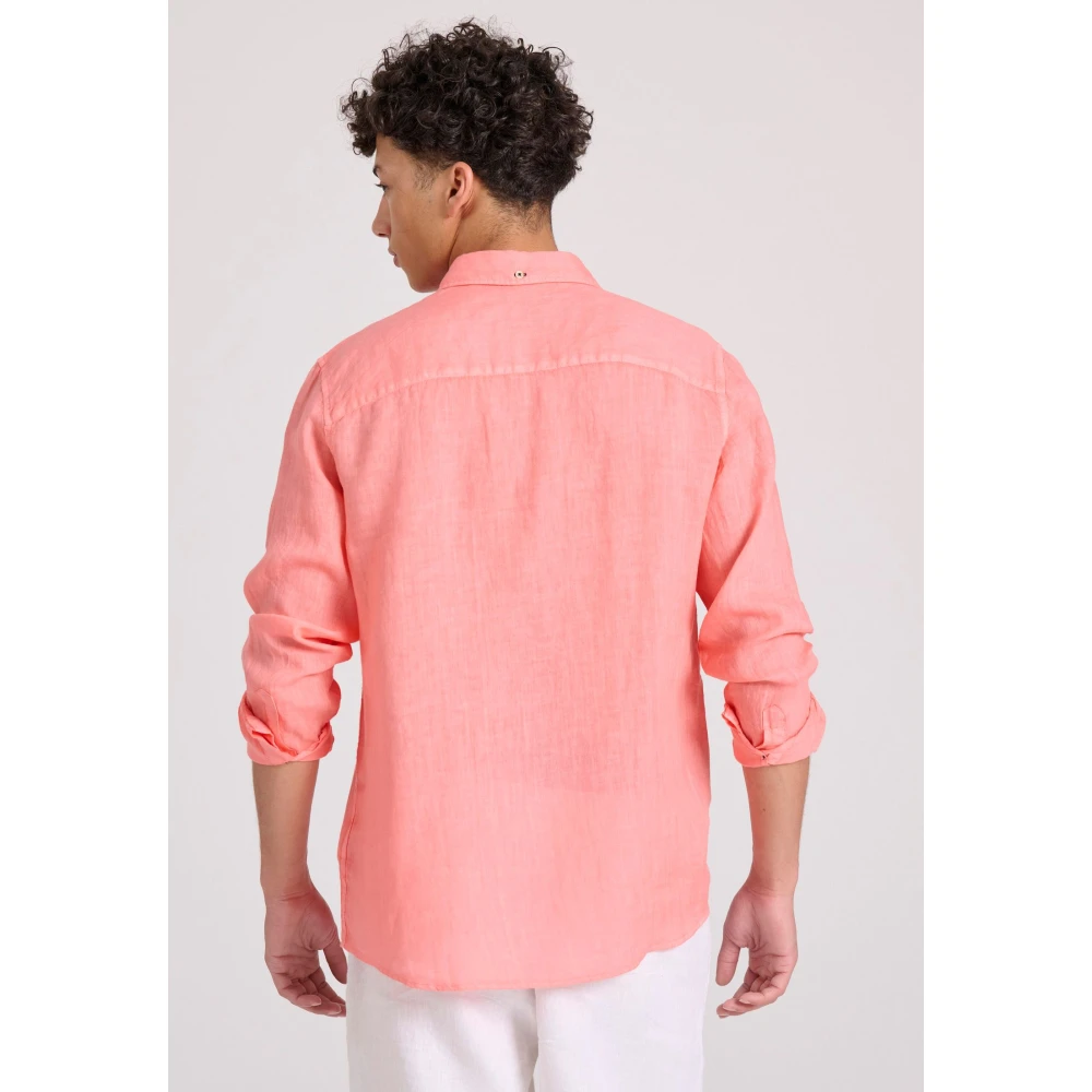 FUNKY BUDDHA Ανδρικό Garment Dyed Λινό Πουκάμισο FBM009-001-05