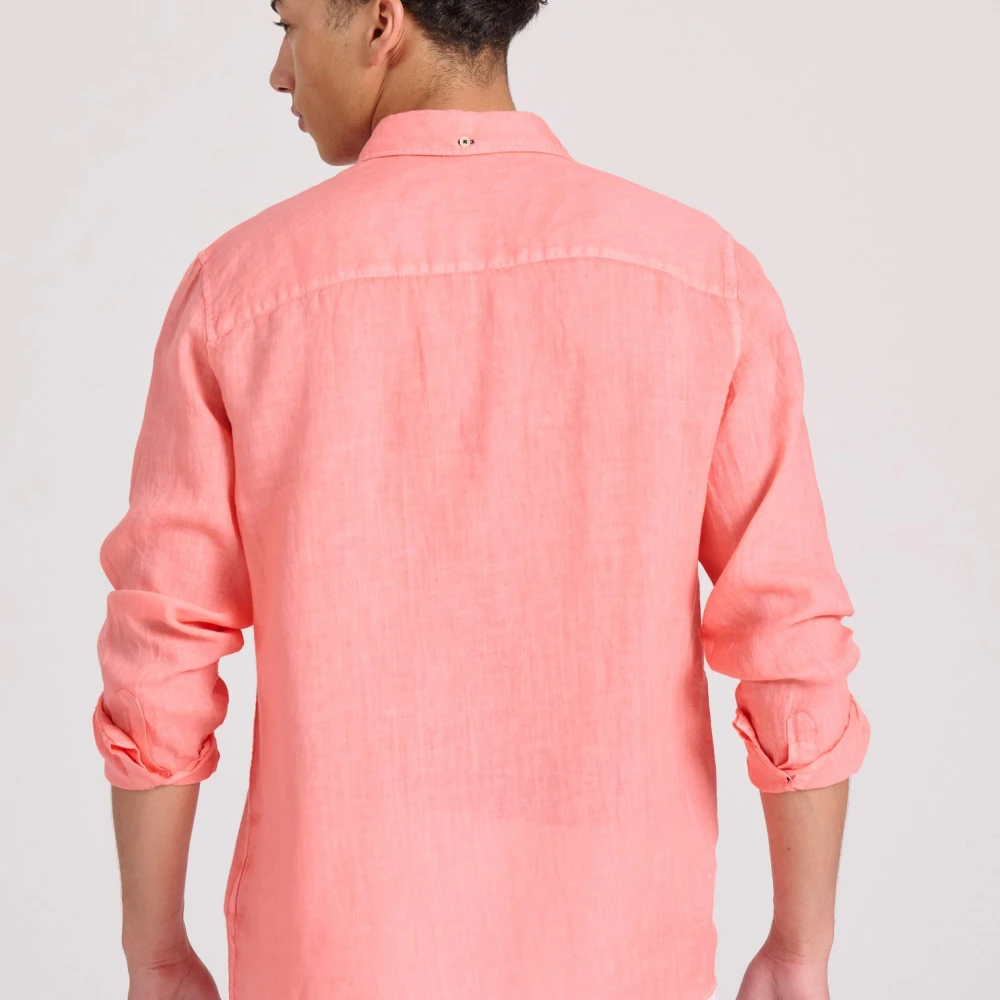 FUNKY BUDDHA Ανδρικό Garment Dyed Λινό Πουκάμισο FBM009-001-05