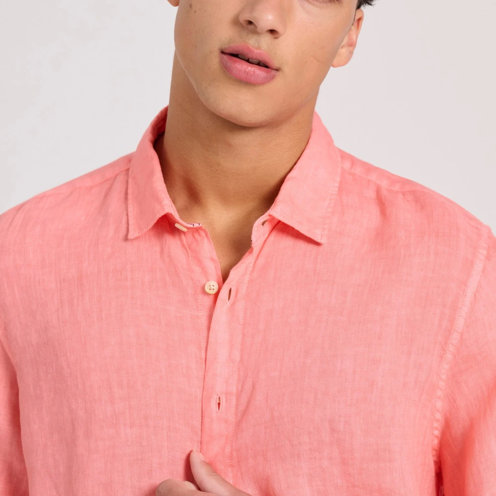 FUNKY BUDDHA Ανδρικό Garment Dyed Λινό Πουκάμισο FBM009-001-05