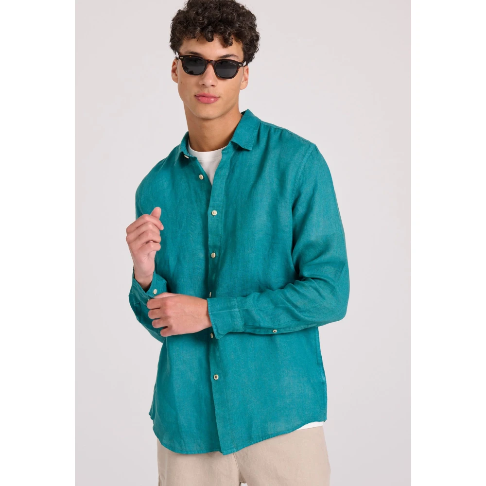 FUNKY BUDDHA Ανδρικό Garment Dyed Λινό Πουκάμισο FBM009-001-05