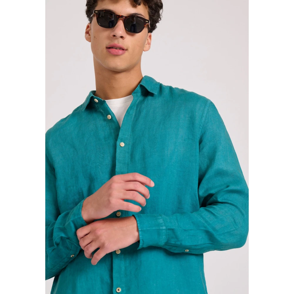 FUNKY BUDDHA Ανδρικό Garment Dyed Λινό Πουκάμισο FBM009-001-05