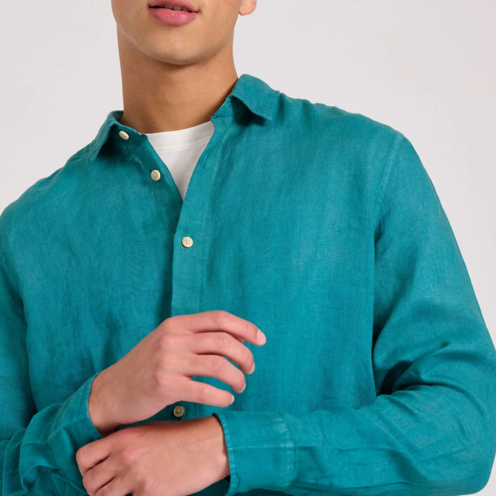 FUNKY BUDDHA Ανδρικό Garment Dyed Λινό Πουκάμισο FBM009-001-05