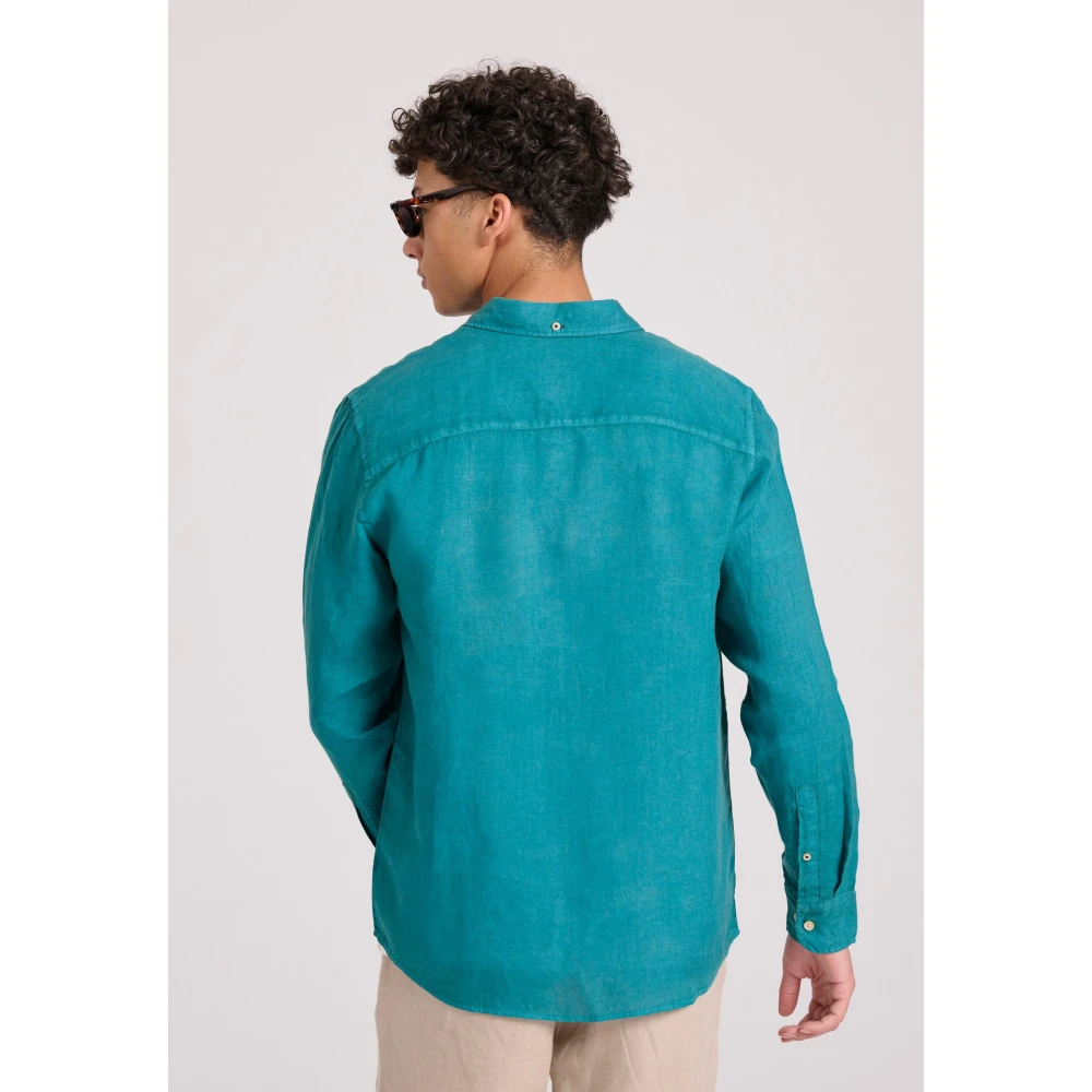 FUNKY BUDDHA Ανδρικό Garment Dyed Λινό Πουκάμισο FBM009-001-05