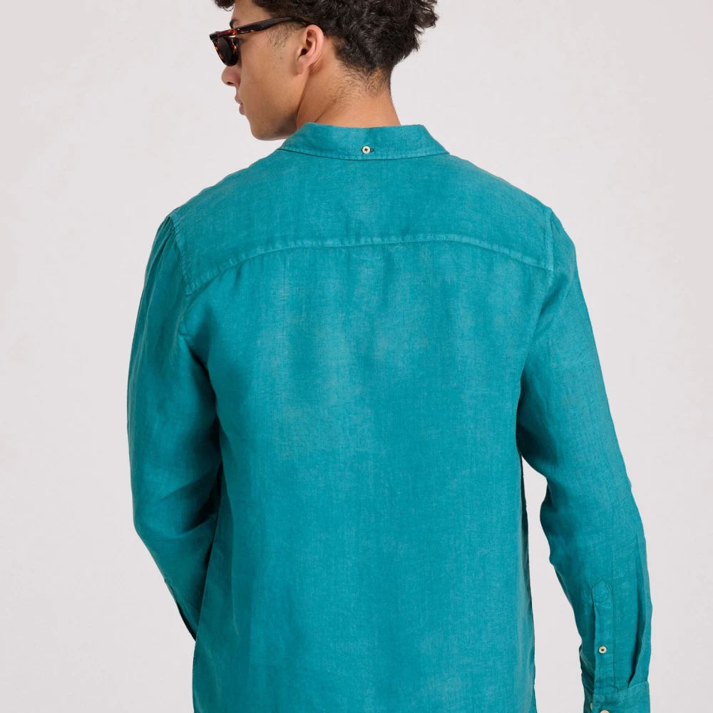 FUNKY BUDDHA Ανδρικό Garment Dyed Λινό Πουκάμισο FBM009-001-05