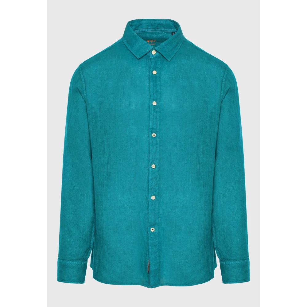 FUNKY BUDDHA Ανδρικό Garment Dyed Λινό Πουκάμισο FBM009-001-05