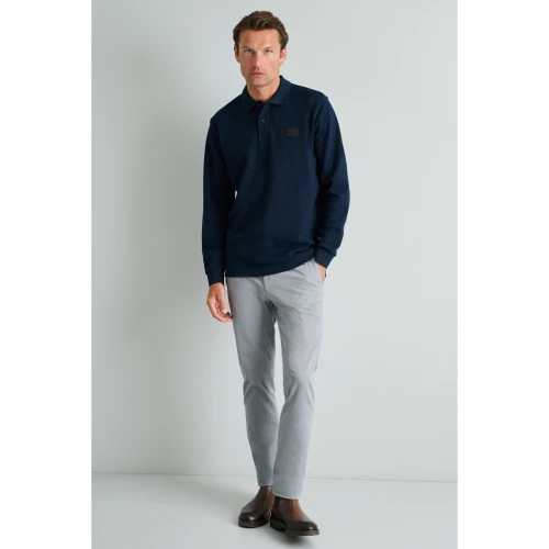 NAVY & GREEN Polo Μπλουζάκι 24GE.513 Custom Fit Ανδρικό