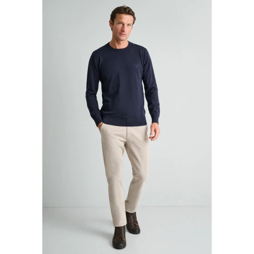 NAVY & GREEN Πλεκτό 14GG Βαμβακερό Ανδρικό