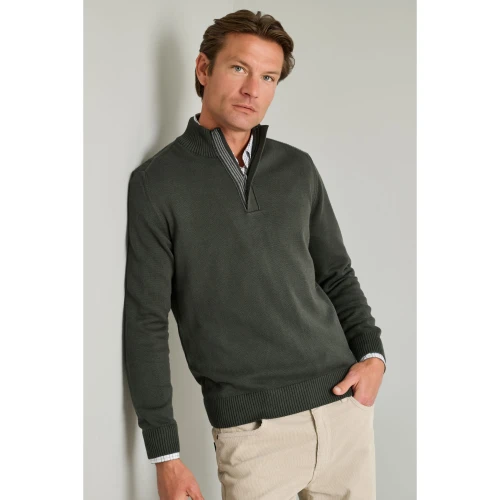 NAVY & GREEN Πλεκτό 10GG Βαμβακερό Ανδρικό