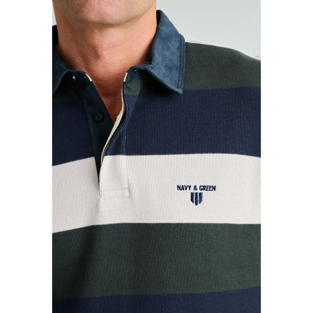 NAVY & GREEN Μπλούζα Πόλο Φερμουάρ Ρίγες Ανδρικό