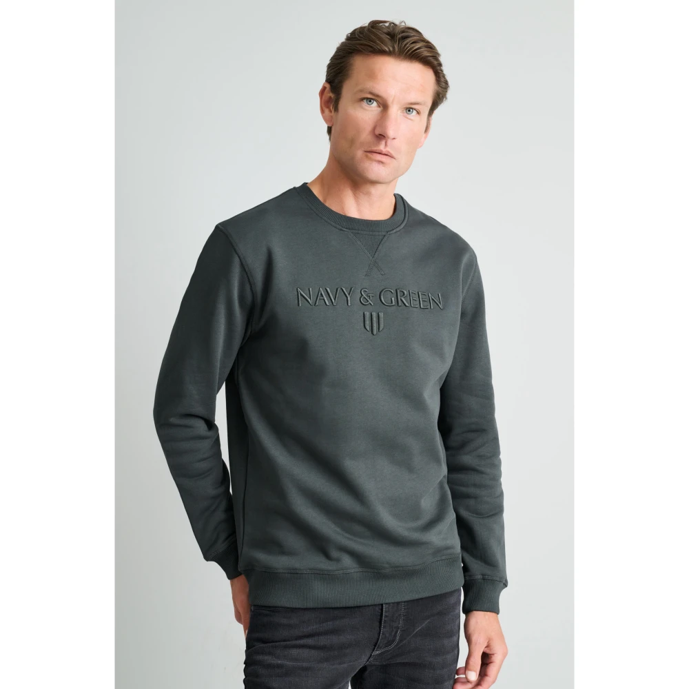 NAVY & GREEN Μπλούζα Φούτερ Λαιμόκοψη Ανδρικό