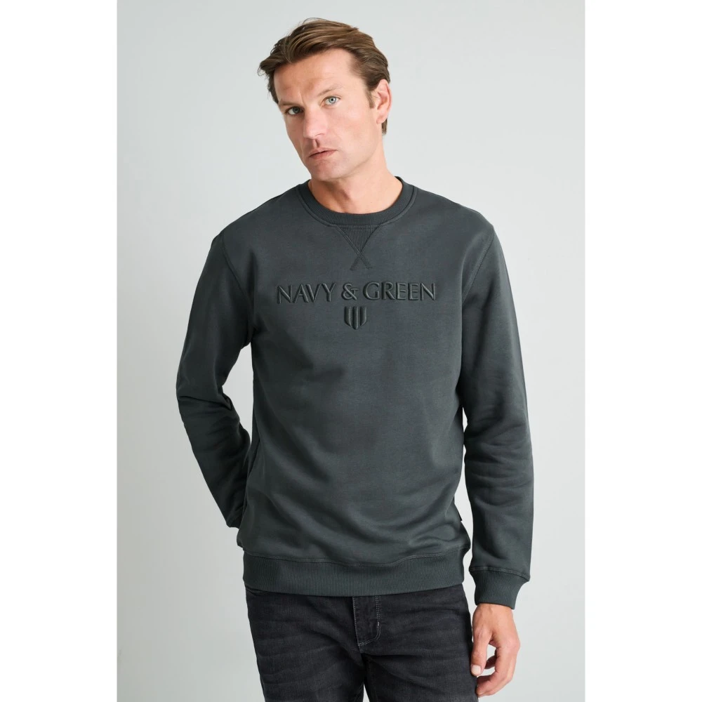 NAVY & GREEN Μπλούζα Φούτερ Λαιμόκοψη Ανδρικό