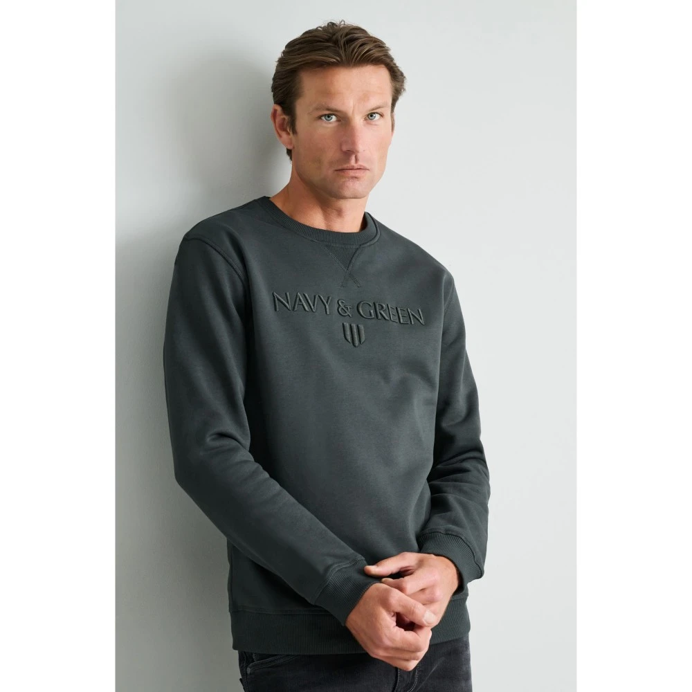 NAVY & GREEN Μπλούζα Φούτερ Λαιμόκοψη Ανδρικό
