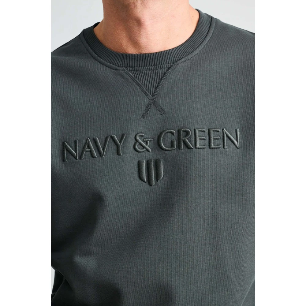 NAVY & GREEN Μπλούζα Φούτερ Λαιμόκοψη Ανδρικό
