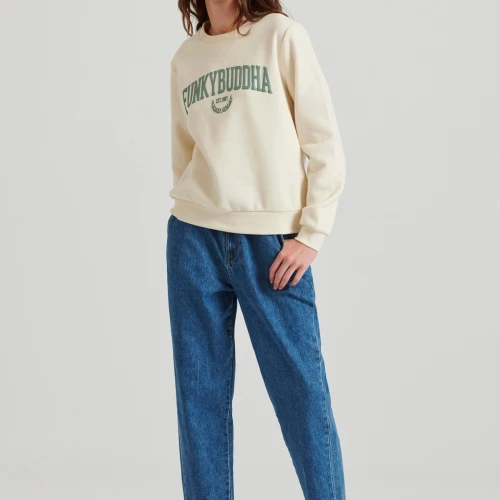 FUNKY BUDDHA Baggy fit τζιν παντελόνι με ελαστική μέση