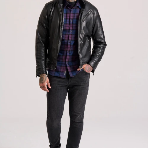 FUNKY BUDDHA Biker μπουφάν από οικολογικό δέρμα (PU)