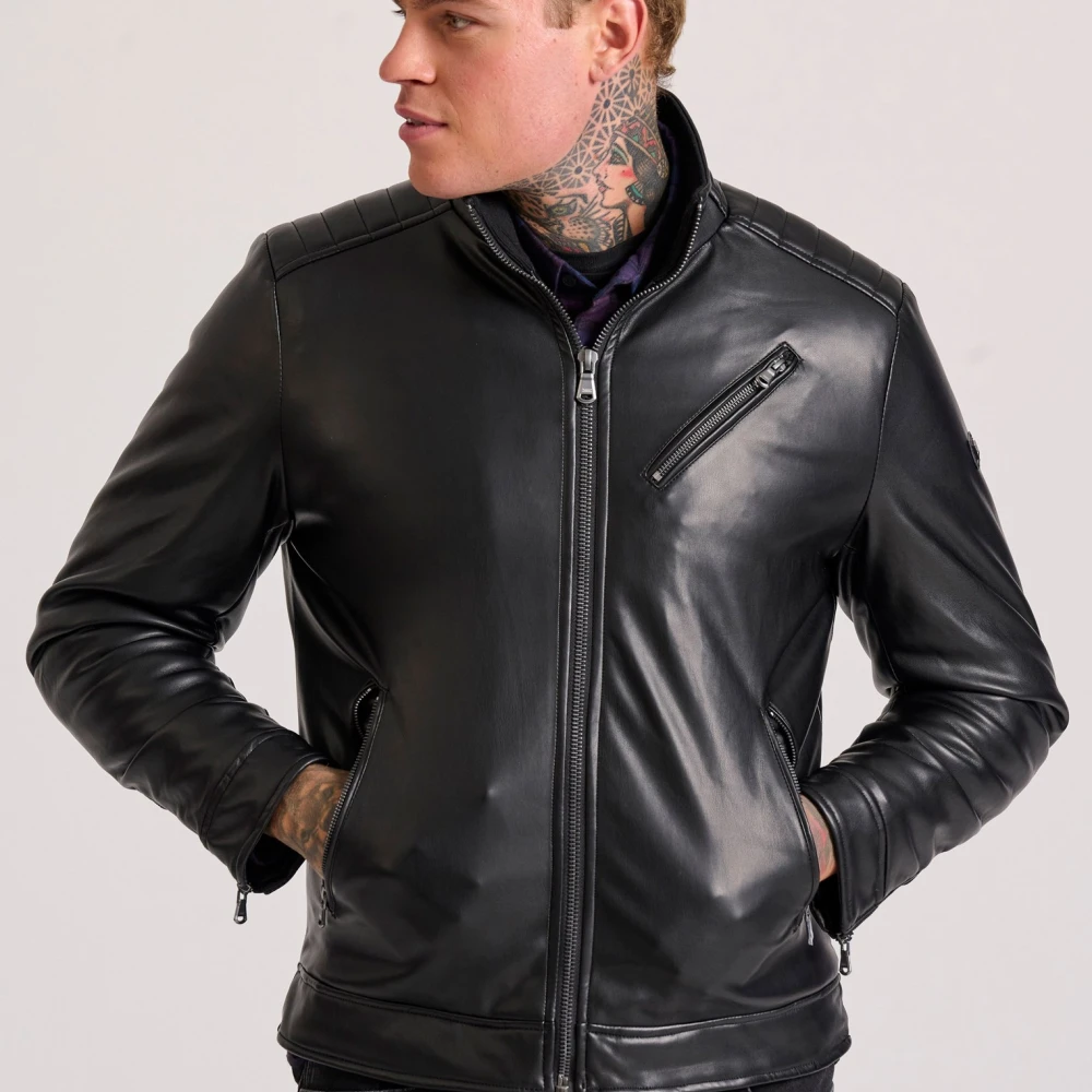 FUNKY BUDDHA Biker μπουφάν από οικολογικό δέρμα (PU)