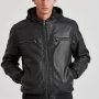 FUNKY BUDDHA Biker μπουφάν από οικολογικό δέρμα με κουκούλα (PU