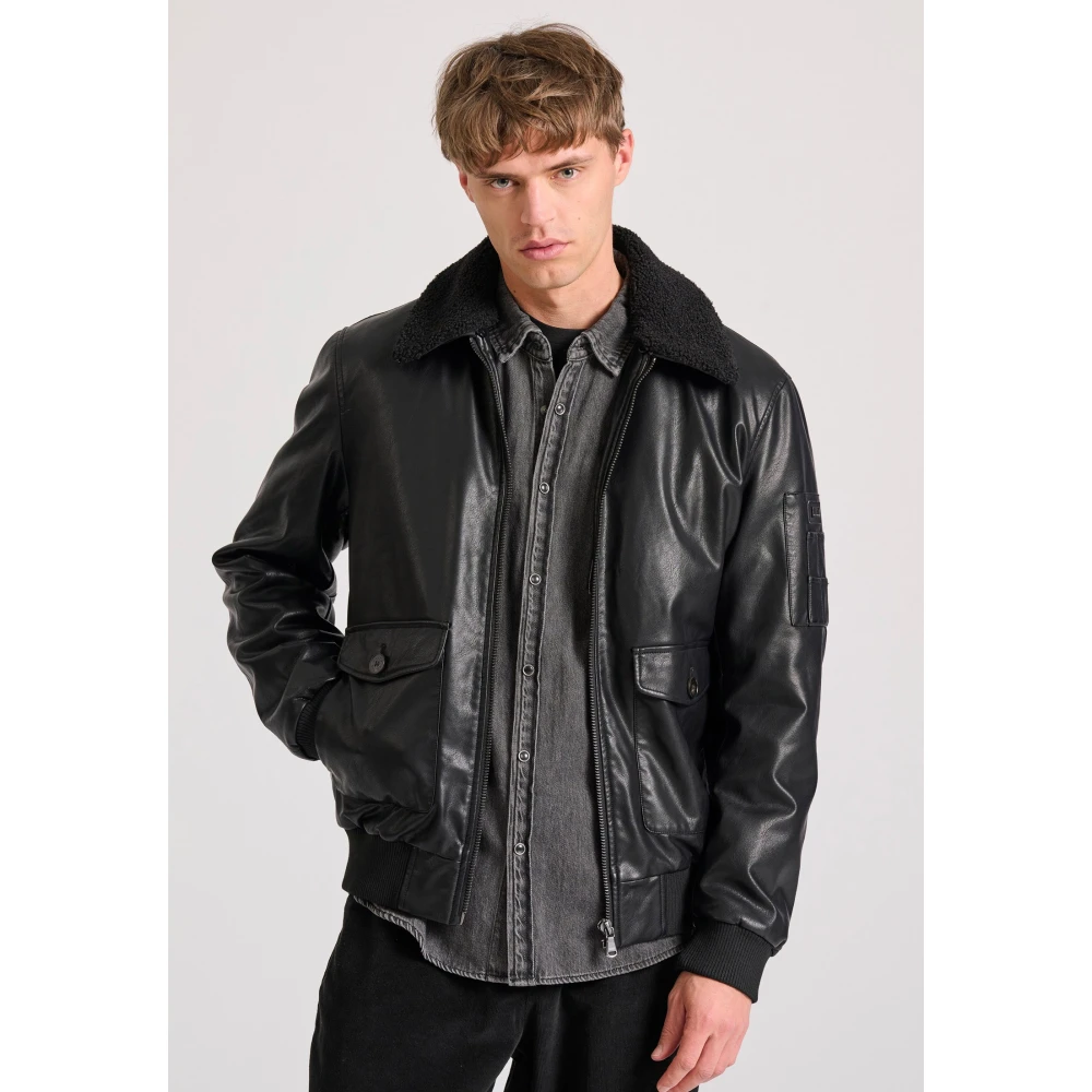 FUNKY BUDDHA Bomber jacket από οικολογικό δέρμα (PU)