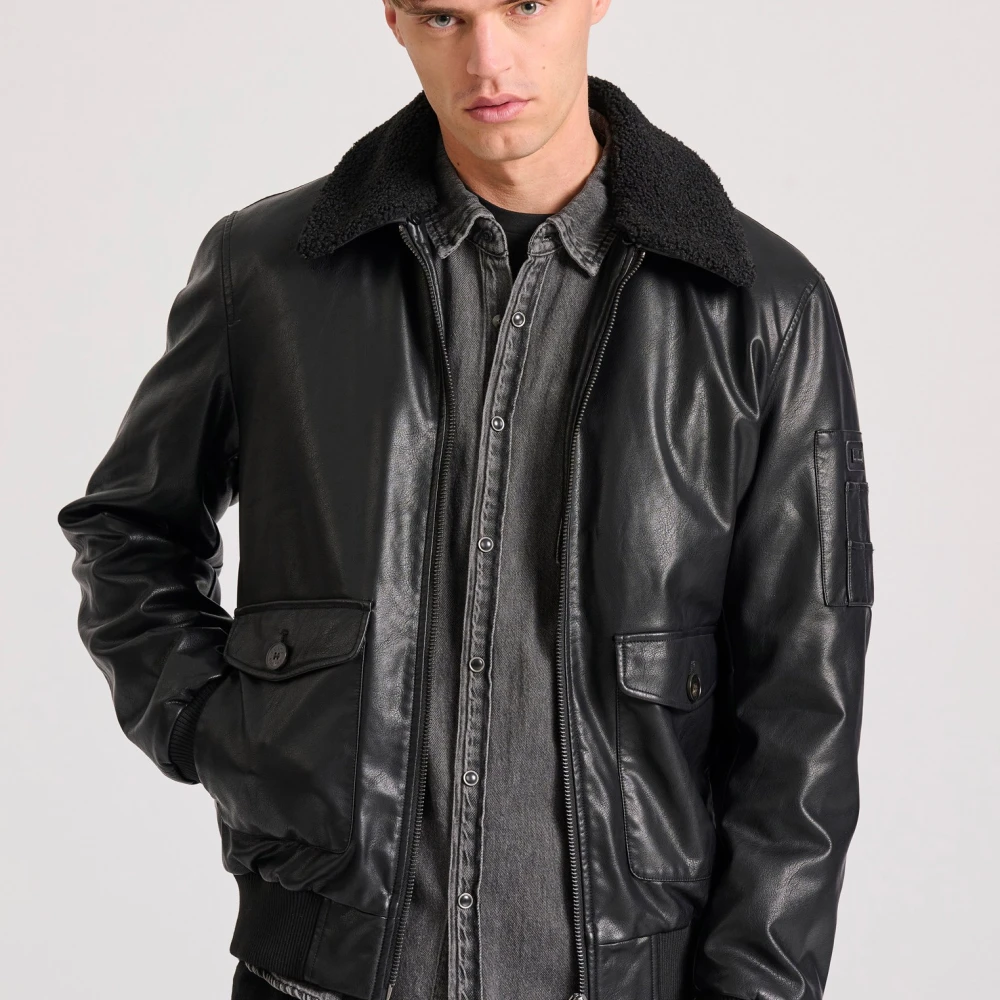 FUNKY BUDDHA Bomber jacket από οικολογικό δέρμα (PU)