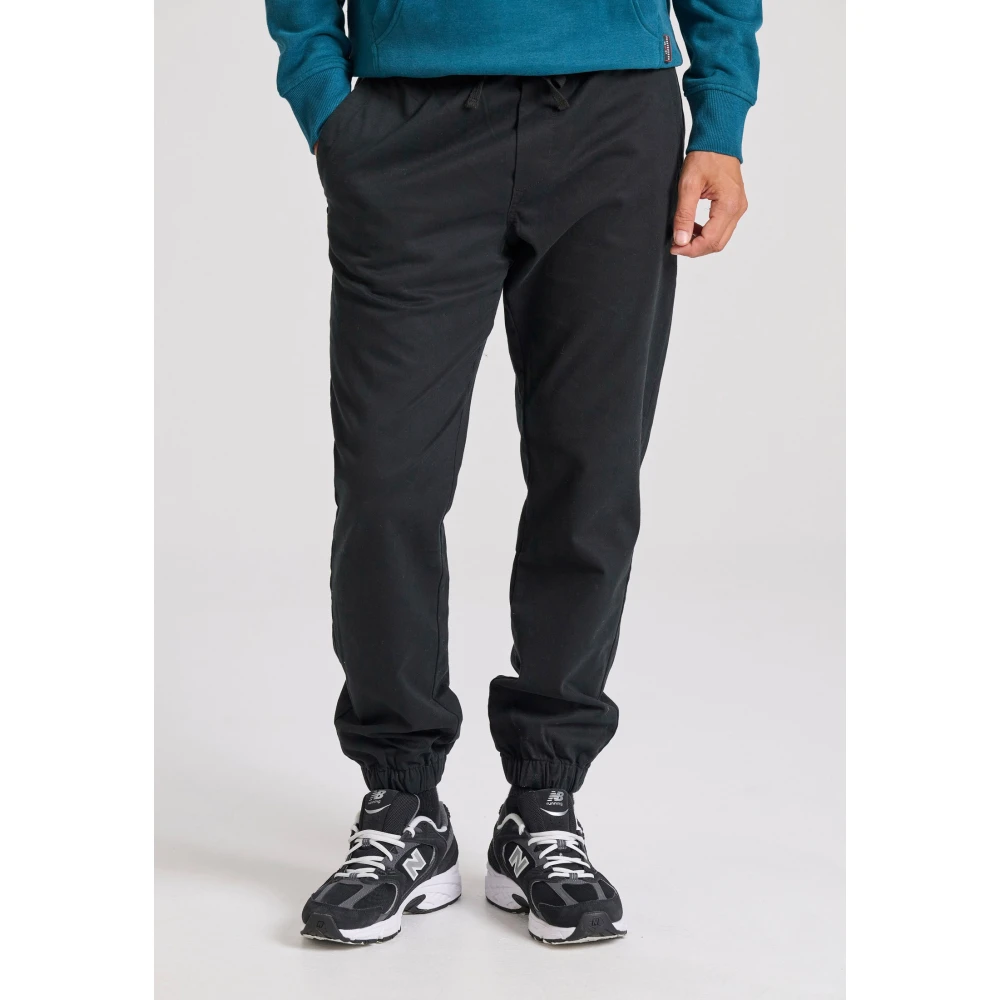 FUNKY BUDDHA Chino jogger παντελόνι σε micro ζακάρ ύφανση