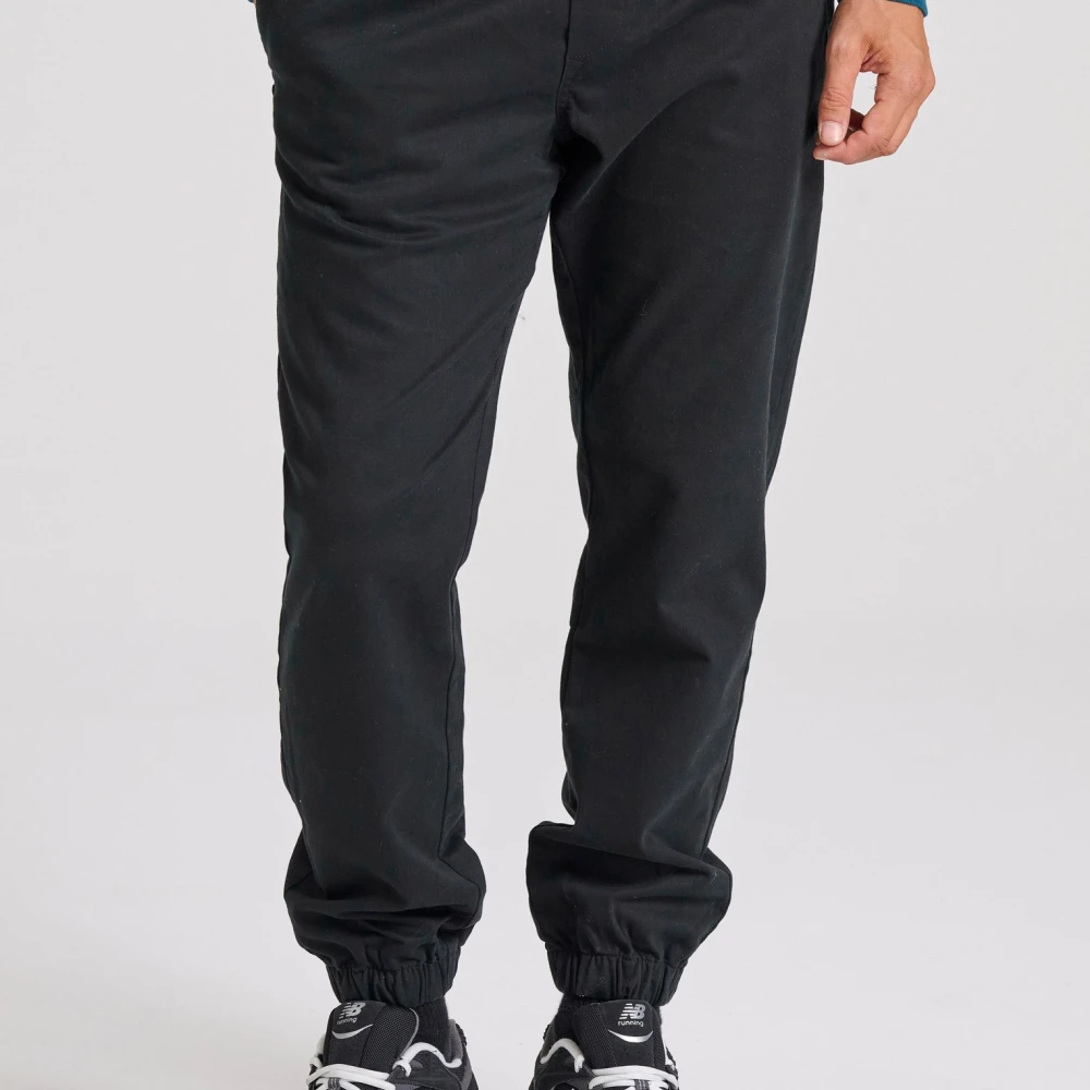 FUNKY BUDDHA Chino jogger παντελόνι σε micro ζακάρ ύφανση