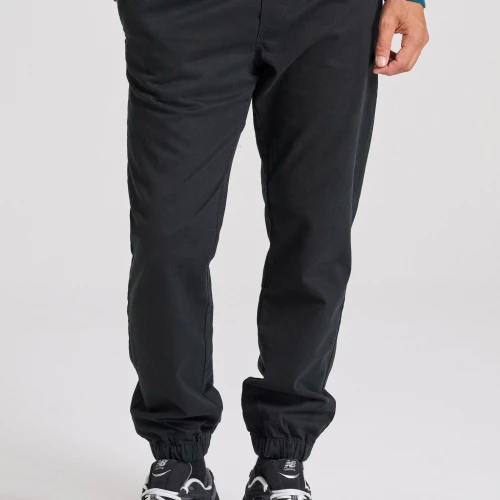 FUNKY BUDDHA Chino jogger παντελόνι σε micro ζακάρ ύφανση