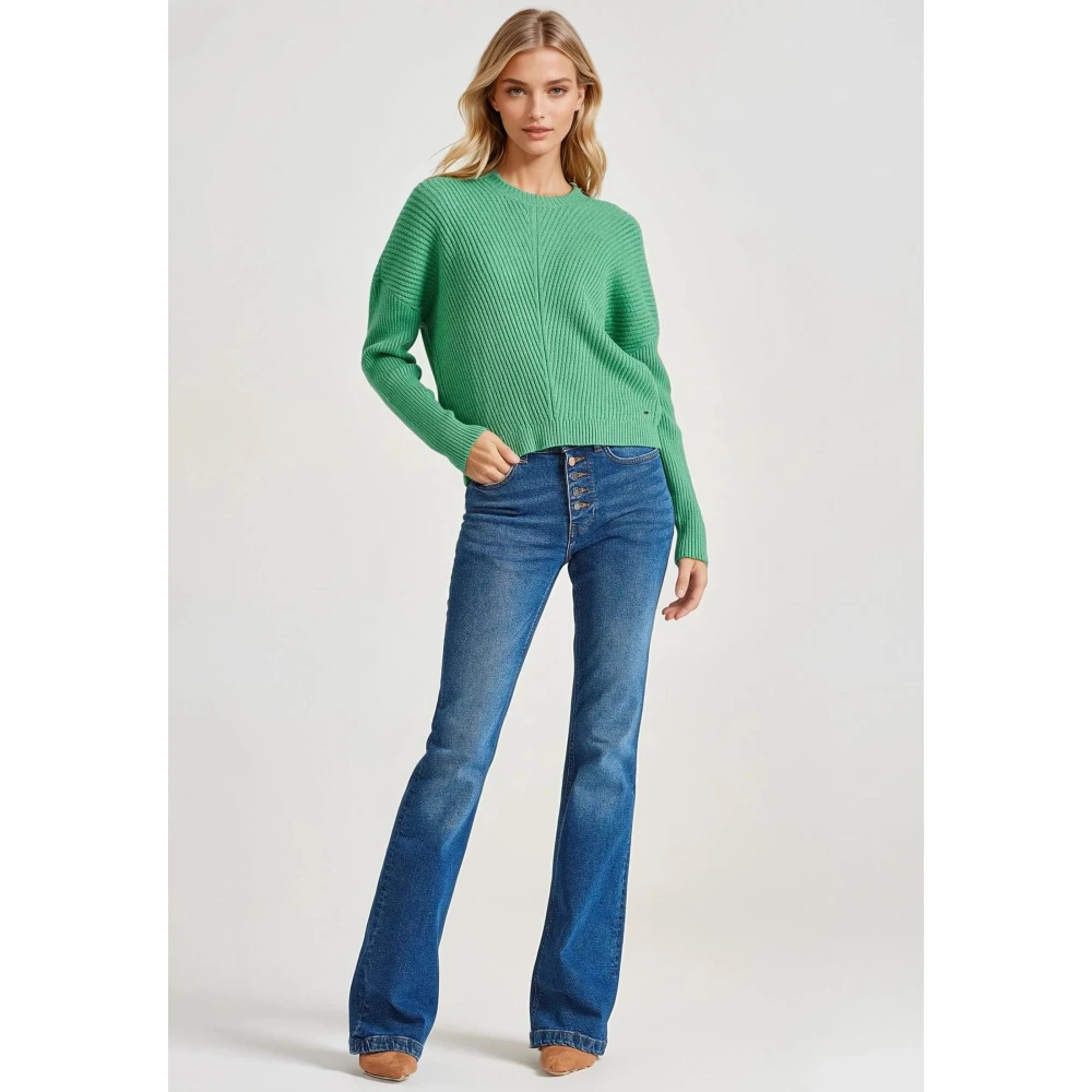 FUNKY BUDDHA Cropped πλεκτή μπλούζα με βισκόζη