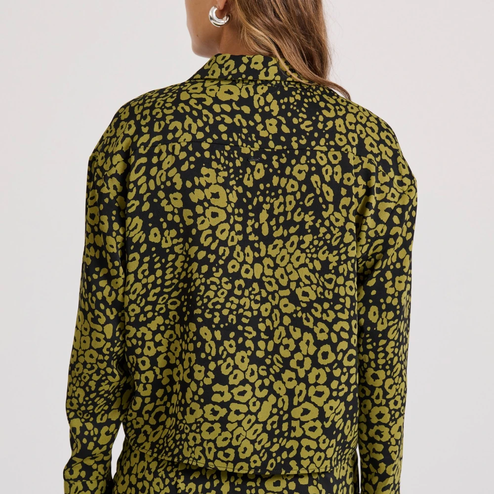 FUNKY BUDDHA Cropped πουκάμισο με all over τύπωμα