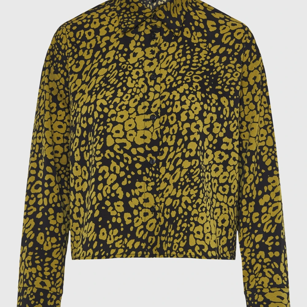 FUNKY BUDDHA Cropped πουκάμισο με all over τύπωμα