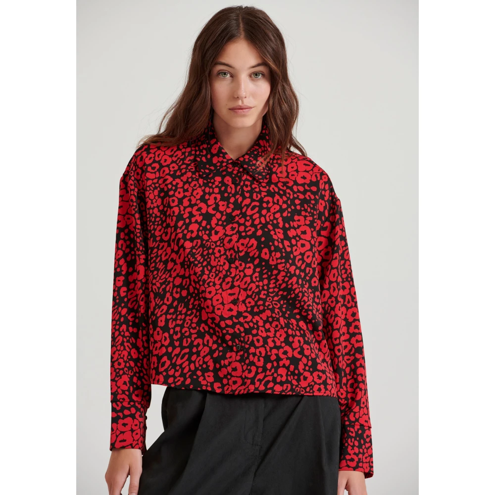 FUNKY BUDDHA Cropped πουκάμισο με all over τύπωμα