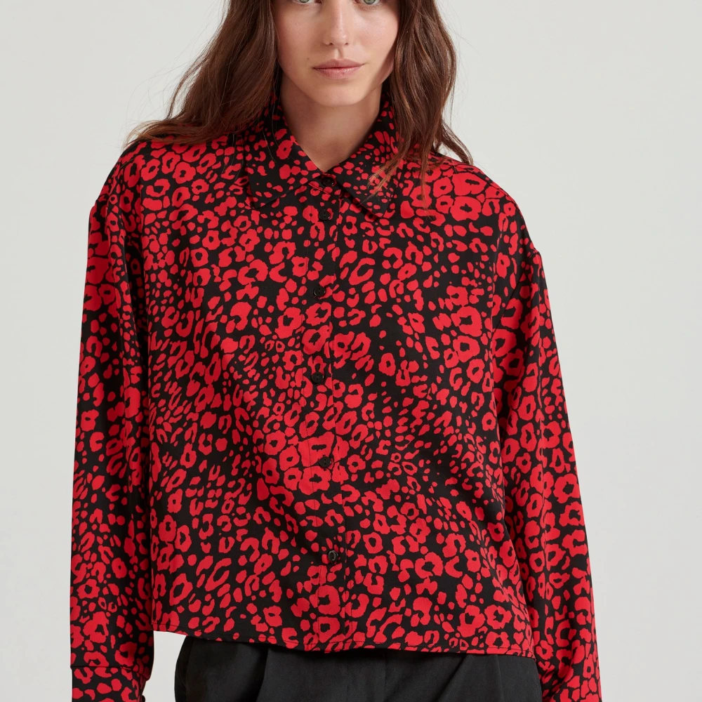 FUNKY BUDDHA Cropped πουκάμισο με all over τύπωμα